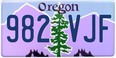 OR license plate 982VJF