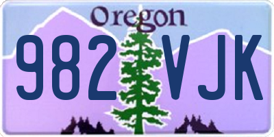 OR license plate 982VJK