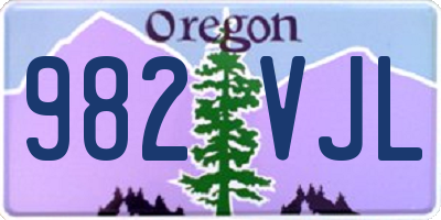 OR license plate 982VJL