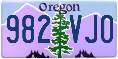 OR license plate 982VJO