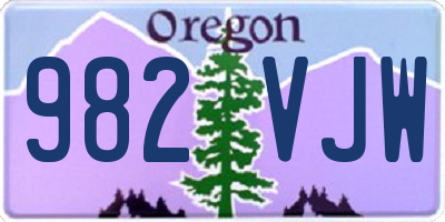 OR license plate 982VJW