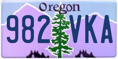OR license plate 982VKA