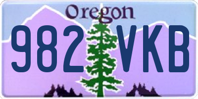 OR license plate 982VKB