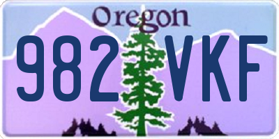 OR license plate 982VKF