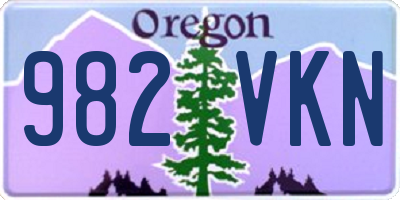 OR license plate 982VKN