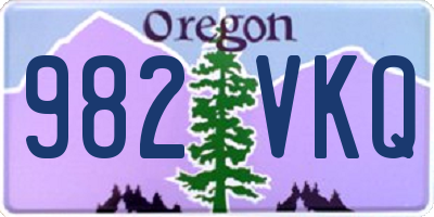 OR license plate 982VKQ