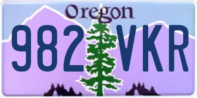 OR license plate 982VKR