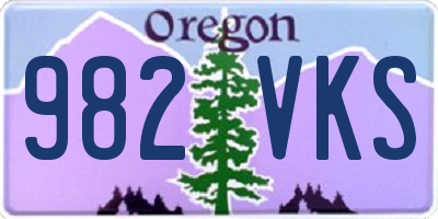 OR license plate 982VKS