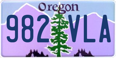 OR license plate 982VLA