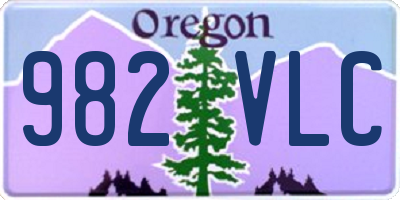 OR license plate 982VLC
