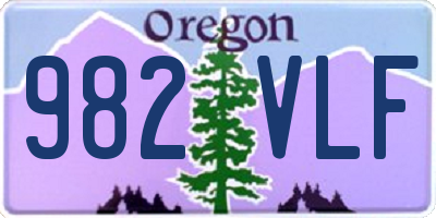 OR license plate 982VLF