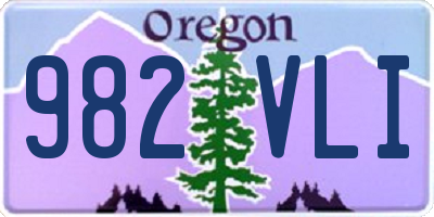 OR license plate 982VLI