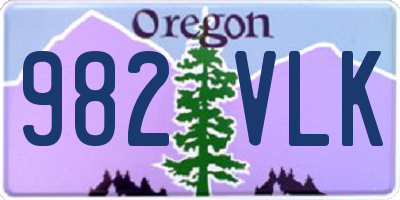 OR license plate 982VLK