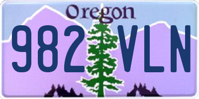 OR license plate 982VLN