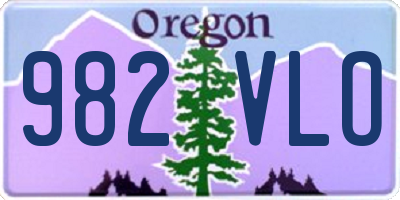 OR license plate 982VLO