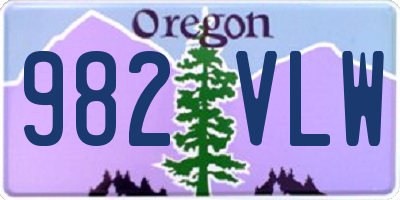 OR license plate 982VLW