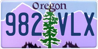 OR license plate 982VLX