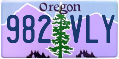 OR license plate 982VLY