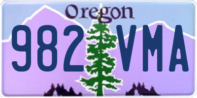 OR license plate 982VMA