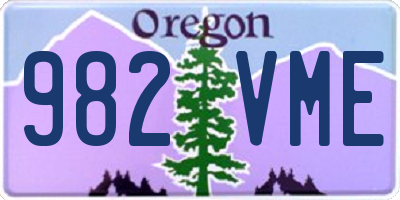 OR license plate 982VME