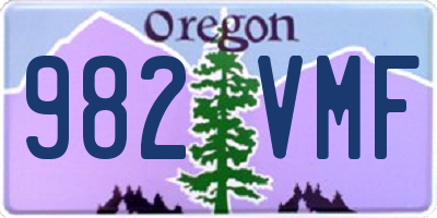 OR license plate 982VMF