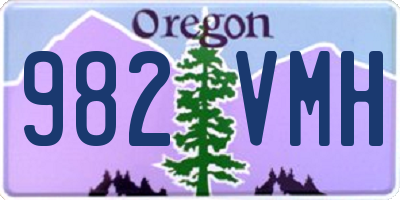 OR license plate 982VMH