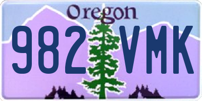 OR license plate 982VMK