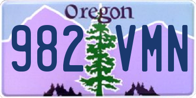 OR license plate 982VMN