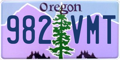 OR license plate 982VMT
