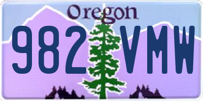 OR license plate 982VMW