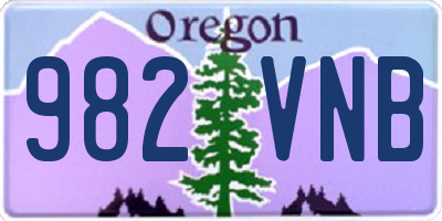 OR license plate 982VNB