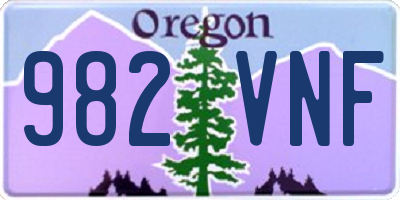 OR license plate 982VNF