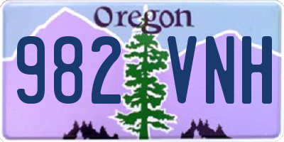 OR license plate 982VNH