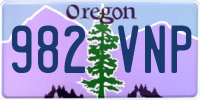 OR license plate 982VNP