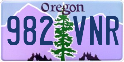 OR license plate 982VNR