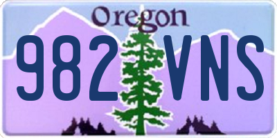 OR license plate 982VNS