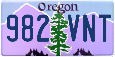 OR license plate 982VNT