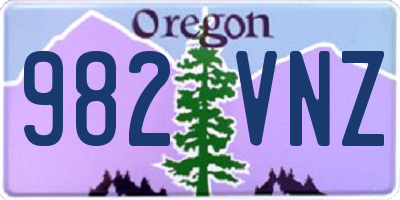 OR license plate 982VNZ