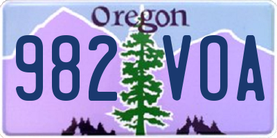 OR license plate 982VOA