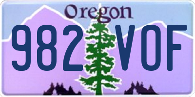 OR license plate 982VOF