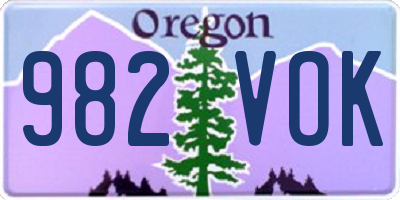 OR license plate 982VOK