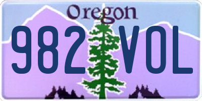OR license plate 982VOL