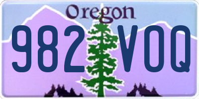 OR license plate 982VOQ