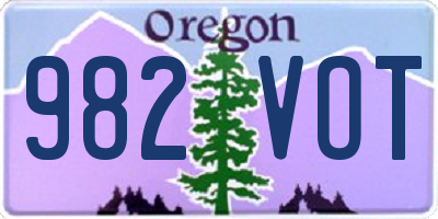 OR license plate 982VOT
