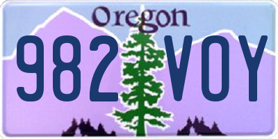 OR license plate 982VOY