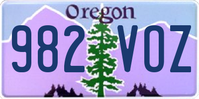 OR license plate 982VOZ