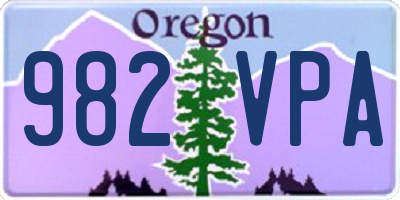 OR license plate 982VPA