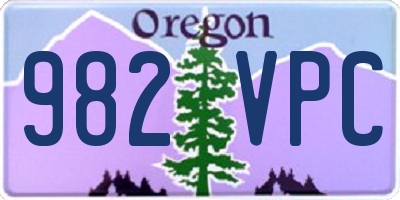 OR license plate 982VPC