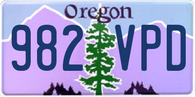 OR license plate 982VPD