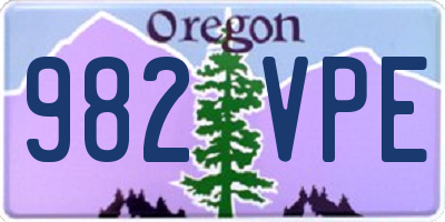 OR license plate 982VPE